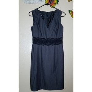 AB Studio Charcoal Sleeveless Dress V Neck Size 2
